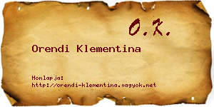 Orendi Klementina névjegykártya